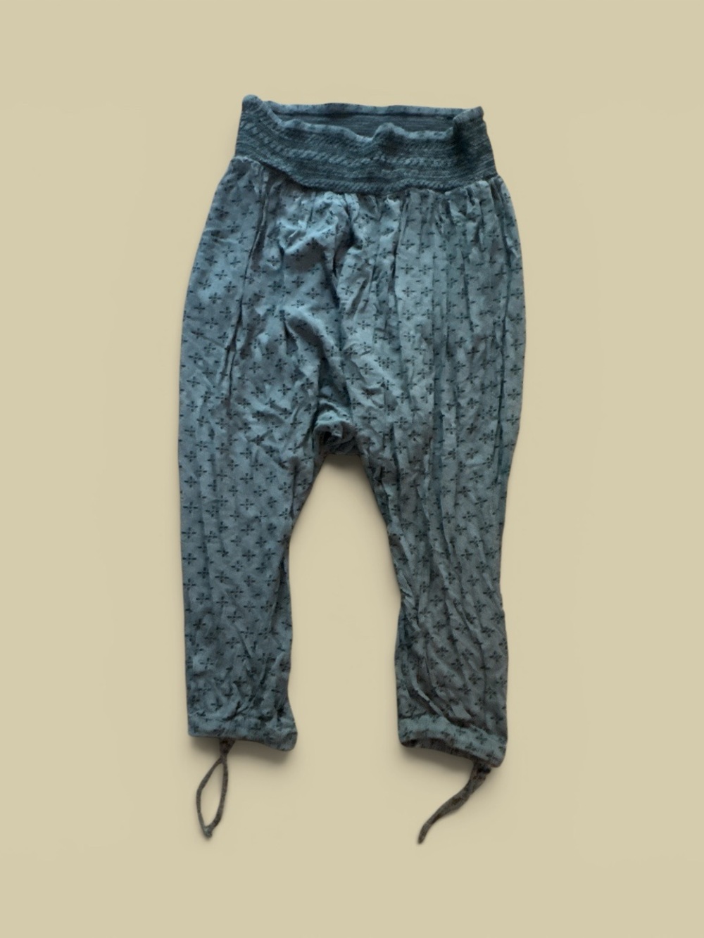 HEI HEI Women’s Size Large Harem Pants with Design Ties at the Bottom Casual